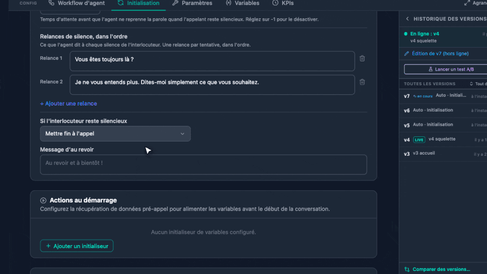 Animation : un tour de l'onglet Initialisation
