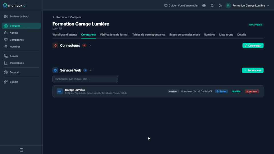 Animation : tester une action du service web et lire sa réponse